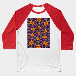 Glass Flower Pattern Baseball T-Shirt